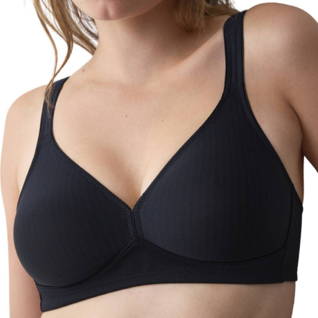 Triumph Modern soft+ cotton non wired bra product in black 10186008- front view image