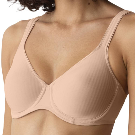 Triumph Modern soft+ cotton wired bra product in natural beige 10184426- front view image