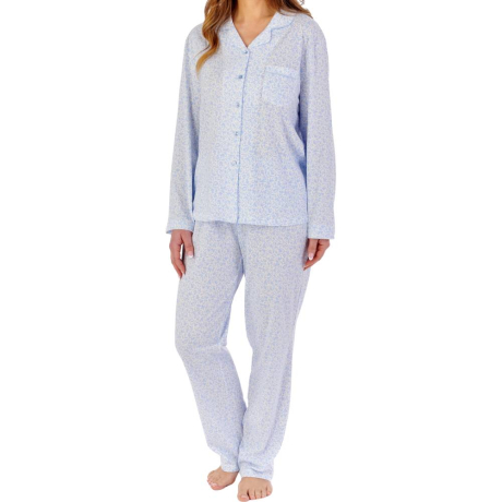 Slenderella Pyjamas product in blue PJW2103- front view image