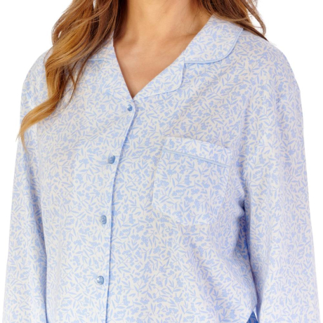 Slenderella Pyjamas product in blue PJW2103- close up image